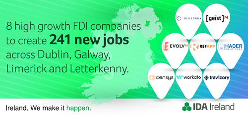 241 jobs in 8 IDA Ireland high growth companies announced